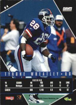 1995 Classic Images Limited Live #94 Tyrone Wheatley Back