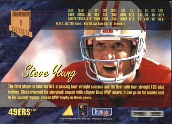 1995 Pinnacle Club Collection #1 Steve Young Back