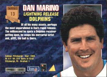 1995 Pinnacle Club Collection #13 Dan Marino Back