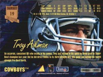 1995 Pinnacle Club Collection #19 Troy Aikman Back