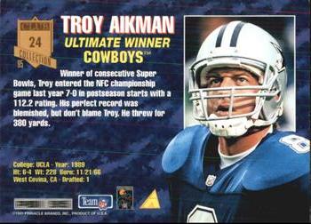 1995 Pinnacle Club Collection #24 Troy Aikman Back