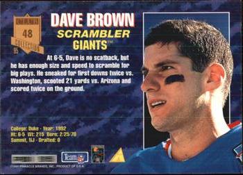 1995 Pinnacle Club Collection #48 Dave Brown Back