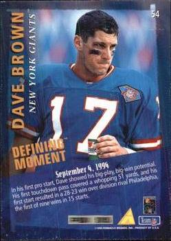 1995 Pinnacle Club Collection #54 Dave Brown Back