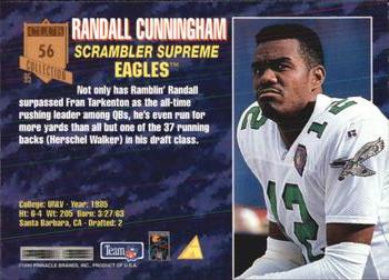 1995 Pinnacle Club Collection #56 Randall Cunningham Back