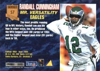 1995 Pinnacle Club Collection #57 Randall Cunningham Back