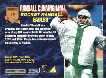 1995 Pinnacle Club Collection #59 Randall Cunningham Back