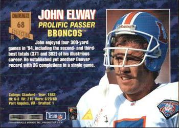 1995 Pinnacle Club Collection #68 John Elway Back