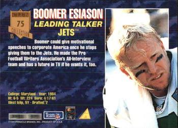 1995 Pinnacle Club Collection #75 Boomer Esiason Back