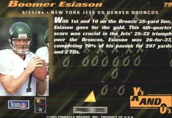 1995 Pinnacle Club Collection #79 Boomer Esiason Back