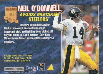 1995 Pinnacle Club Collection #185 Neil O'Donnell Back