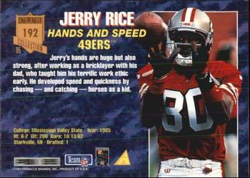 1995 Pinnacle Club Collection #192 Jerry Rice Back