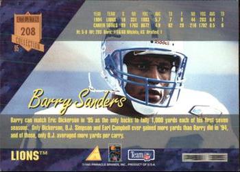 1995 Pinnacle Club Collection #208 Barry Sanders Back