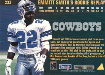 1995 Pinnacle Club Collection #233 Emmitt Smith Back
