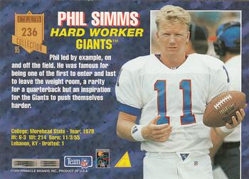 1995 Pinnacle Club Collection #236 Phil Simms Back