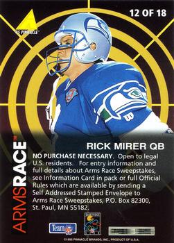 1995 Pinnacle Club Collection - Arms Race #12 Rick Mirer Back