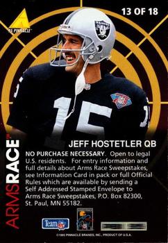 1995 Pinnacle Club Collection - Arms Race #13 Jeff Hostetler Back
