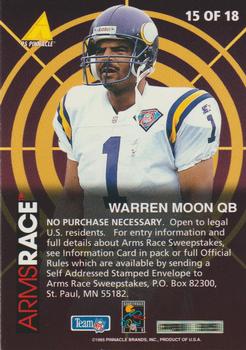 1995 Pinnacle Club Collection - Arms Race #15 Warren Moon Back