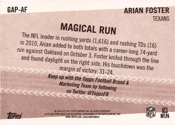 2013 Topps Magic - Ground & Pound #GAP-AF Arian Foster Back