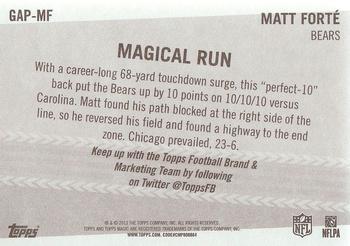 2013 Topps Magic - Ground & Pound #GAP-MF Matt Forte Back