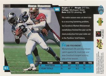 1997 Collector's Choice Carolina Panthers #CA3 Muhsin Muhammad Back