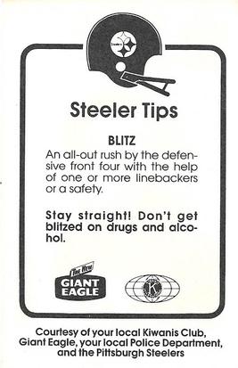 1985 Pittsburgh Steelers Kiwanis Giant Eagle Police #NNO Mike Merriweather Back