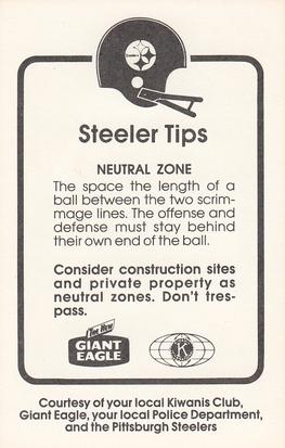1987 Pittsburgh Steelers Kiwanis Giant Eagle Police #NNO Gary Dunn Back