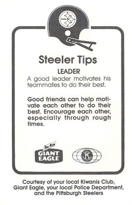 1988 Pittsburgh Steelers Kiwanis Giant Eagle Police #NNO David Little Back