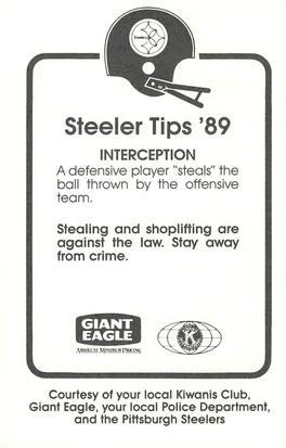 1989 Pittsburgh Steelers Kiwanis Giant Eagle Police #NNO Thomas Everett Back