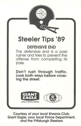 1989 Pittsburgh Steelers Kiwanis Giant Eagle Police #NNO Aaron Jones Back
