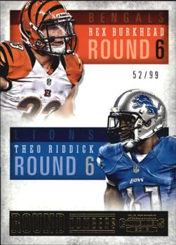 2013 Panini Contenders - Round Numbers Gold #15 Rex Burkhead / Theo Riddick Front