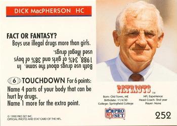1992 Pro Set FACT Mobil #252 Dick MacPherson Back