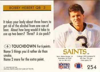 1992 Pro Set FACT Mobil #254 Bobby Hebert Back