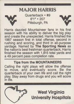 1988 West Virginia Mountaineers #6 Major Harris Back
