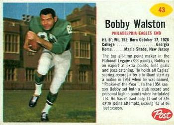 1962 Post Cereal #43 Bobby Walston Front