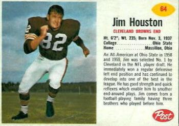 1962 Post Cereal #64 Jim Houston Front