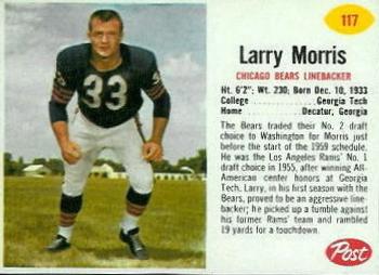 1962 Post Cereal #117 Larry Morris Front