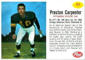 1962 Post Cereal #121 Preston Carpenter Front