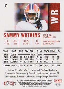 2014 SAGE HIT #2 Sammy Watkins Back