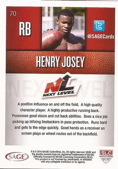 2014 SAGE HIT #70 Henry Josey Back