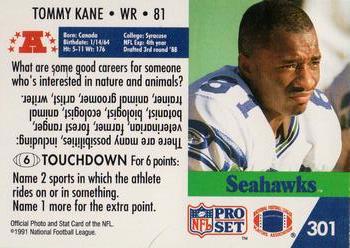 1991 Pro Set FACT Mobil #301 Tommy Kane Back