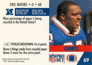 1991 Pro Set FACT Mobil #69 Eric Moore Back