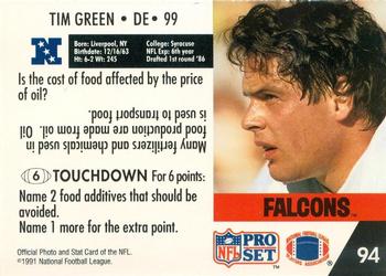 1991 Pro Set FACT Mobil #94 Tim Green Back