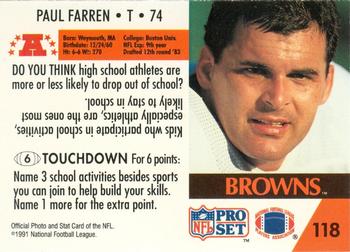 1991 Pro Set FACT Mobil #118 Paul Farren Back