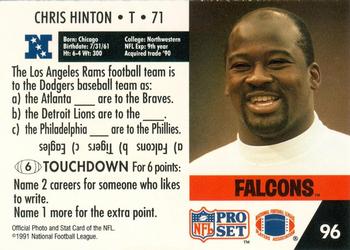 1991 Pro Set FACT Mobil #96 Chris Hinton Back