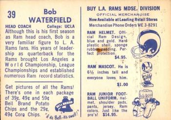 1960 Bell Brand Los Angeles Rams #39 Bob Waterfield Back