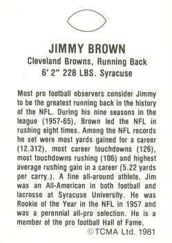 1981 TCMA Greats #NNO Jim Brown Back
