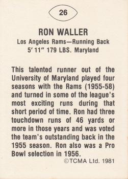 1981 TCMA Greats #26 Ron Waller Back