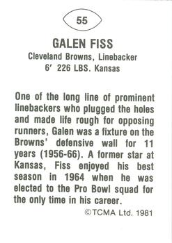 1981 TCMA Greats #55 Galen Fiss Back