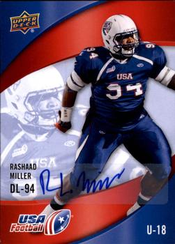 2013 Upper Deck USA Football - Autographs #22 Rashaad Miller Front