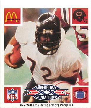 1986 McDonald's Chicago Bears #NNO William Perry Front